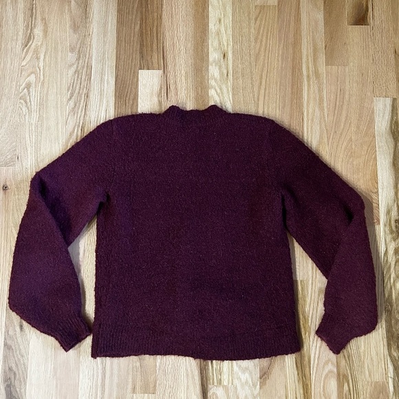JOIE stavan nubby sweater knot detail wool blend blackberry size M - Picture 10 of 10